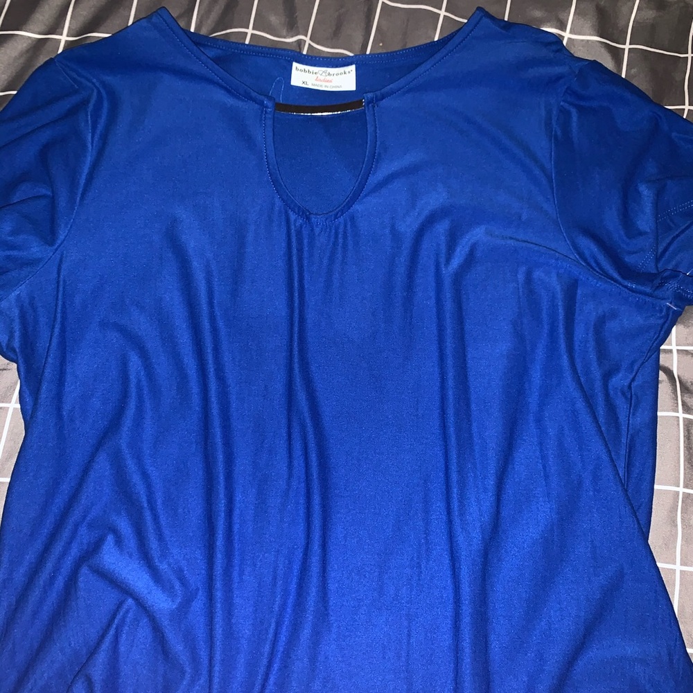 Blue blouse with metal accent!